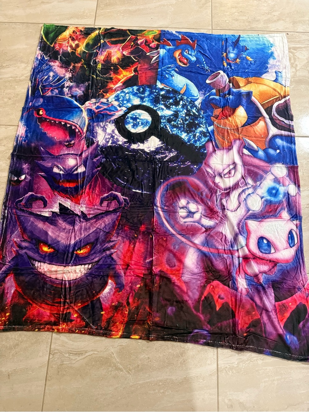 Kids Character Plush Throw Blanket - Purple Blue Multi-Color